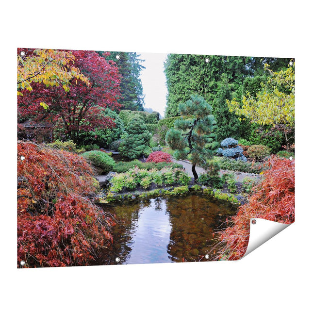 Tuinposter vooraanzicht Japanse Tuin