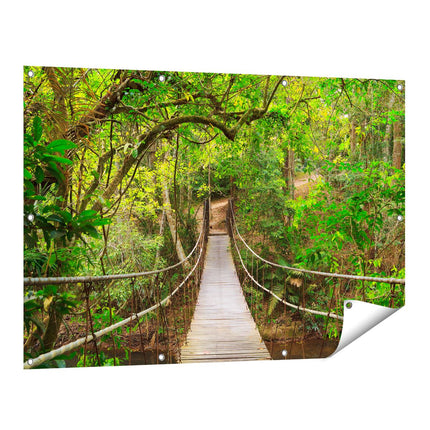 Tuinposter vooraanzicht Hangbrug