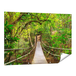 Tuinposter vooraanzicht Hangbrug