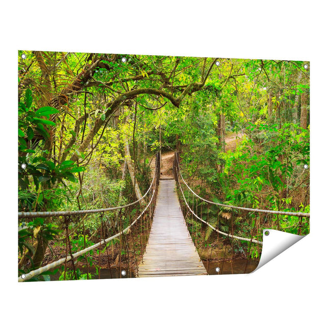 Tuinposter vooraanzicht Hangbrug