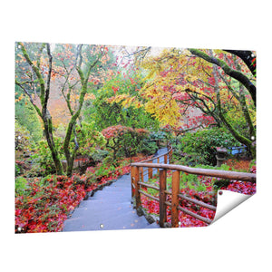 Tuinposter vooraanzicht Pad Tuinzicht