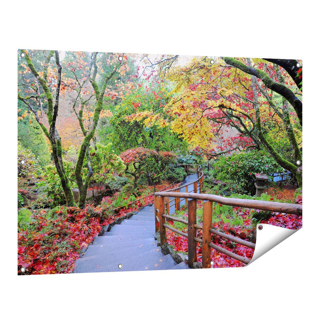 Tuinposter vooraanzicht Pad Tuinzicht
