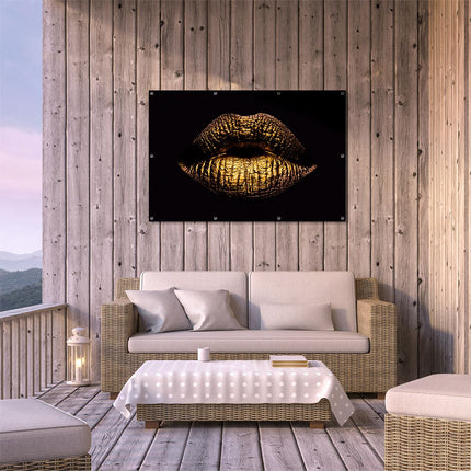 Tuinposter buiten terras Gouden Lippen