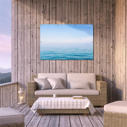 Tuinposter buiten terras Zee Met Een Blauw Hemel Achtergrond