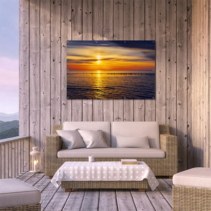 Tuinposter buiten terras Zonsondergang In De Zee