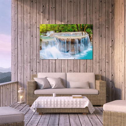 Tuinposter buiten terras Waterval In Het Bos In Thailand