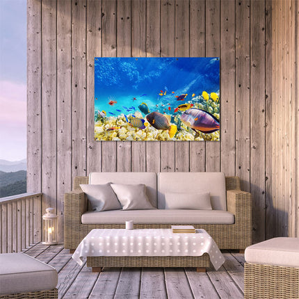Tuinposter buiten terras Vissen in de Oceaan met Koralen