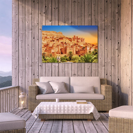 Tuinposter buiten terras Kasbah Ait Ben Haddou Stad in Marokko