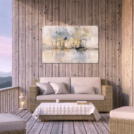 Tuinposter buiten terras Kunstwerk van Bomen in het Water