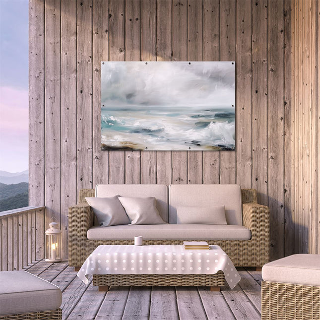 Tuinposter buiten terras Abstract Kunstwerk van een Stormachtige Zee