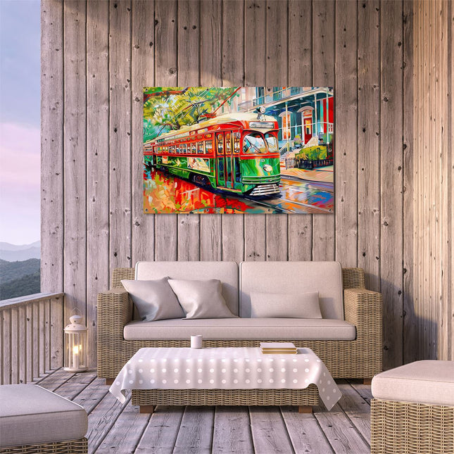 Tuinposter buiten terras Kunstwerk van een Tram in New Orleans