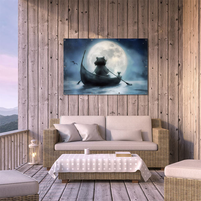Tuinposter buiten terras Teddybeer in een Boot
