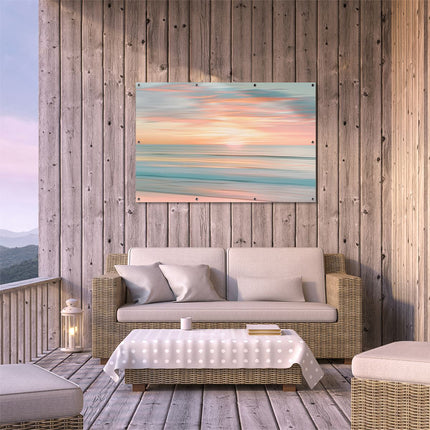 Tuinposter buiten terras Zonsondergang boven de Oceaan