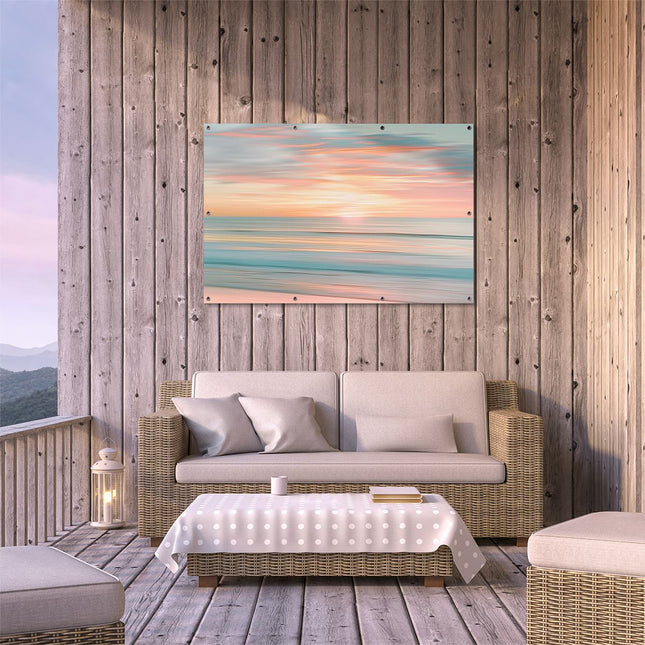Tuinposter buiten terras Zonsondergang boven de Oceaan