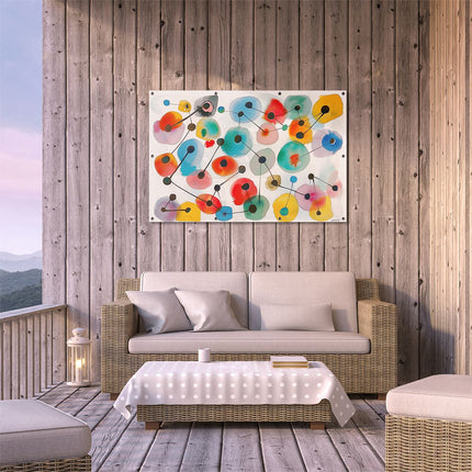 Tuinposter buiten terras Aquarelkunstwerk van Cirkels en Stippen