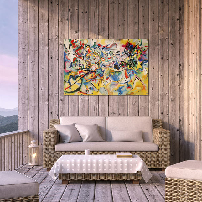 Tuinposter buiten terras Kleurrijk Kunstwerk met veel Verschillende Kleuren