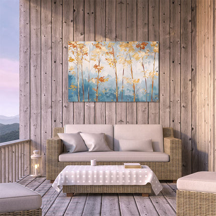 Tuinposter buiten terras Kunstwerk van Herfstbomen