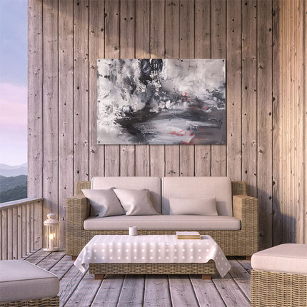 Tuinposter buiten terras Abstract Kunstwerk in Zwart en Wit