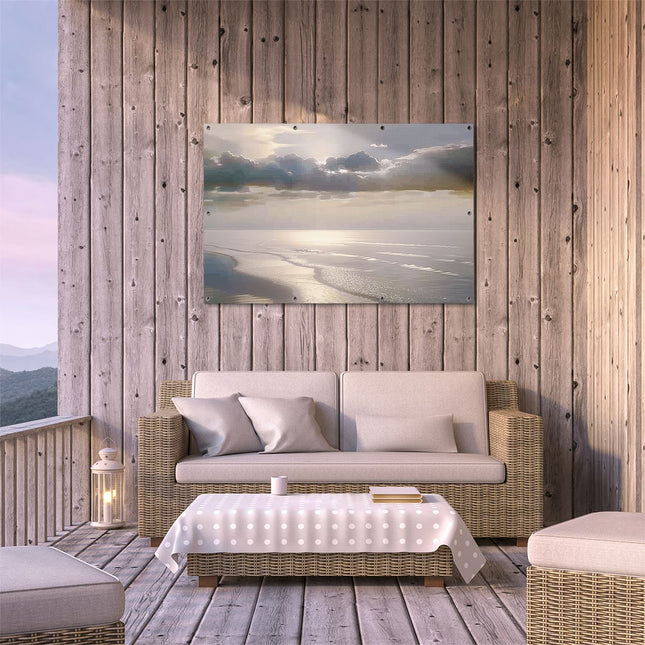 Tuinposter buiten terras De Zon schijnt over de Oceaan