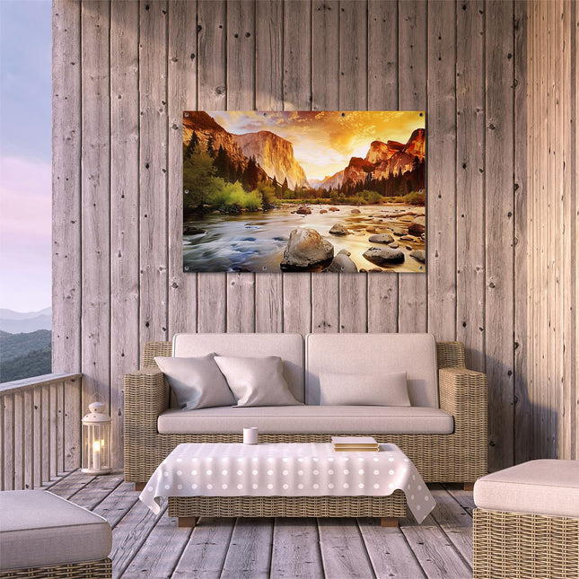 Tuinposter buiten terras Yosemite Nationaal Park