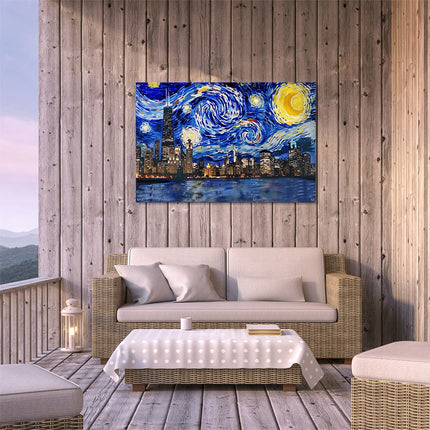 Tuinposter buiten terras Kunstwerk van de Sterrenhemel boven Chicago