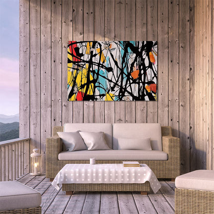 Tuinposter buiten terras Abstract Kunstwerk met veel Kleuren