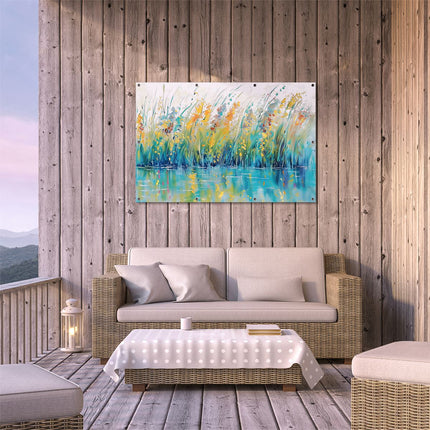 Tuinposter buiten terras Kunstwerk van Riet in het Water