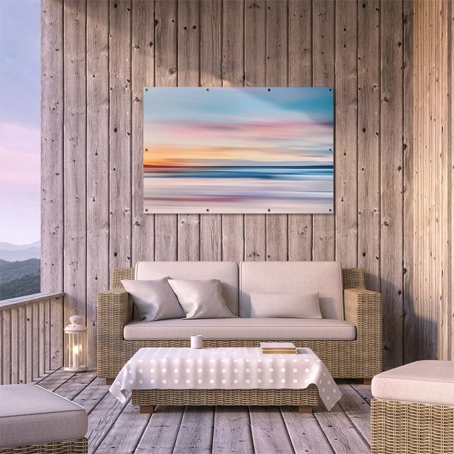 Tuinposter buiten terras Wazig Beeld van de Oceaan bij Zonsondergang