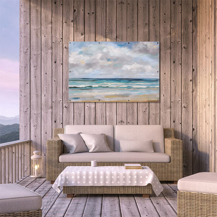 Tuinposter buiten terras Kunstwerk van een Strand met Wolken