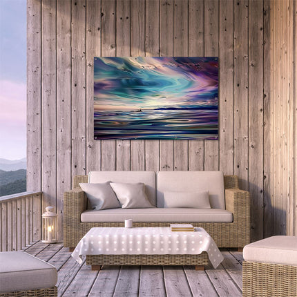 Tuinposter buiten terras Kunstwerk van een Walvis in de Oceaan