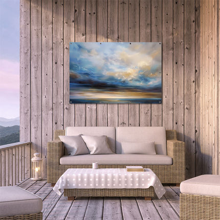 Tuinposter buiten terras Kunstwerk van een Bewolkte Hemel boven de Oceaan
