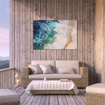 Tuinposter buiten terras Strand met Golven en Zand