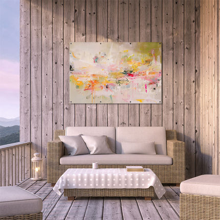 Tuinposter buiten terras Abstract Kunstwerk met veel Kleuren