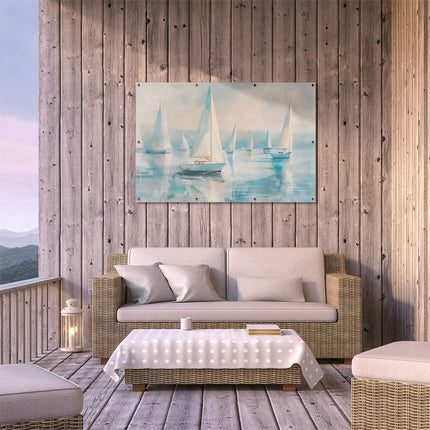Tuinposter buiten terras Zeilboten op het Water