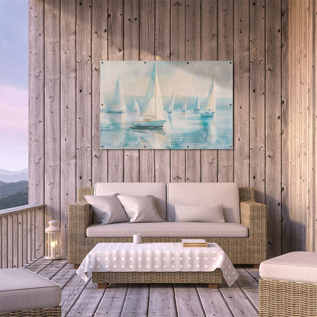 Tuinposter buiten terras Zeilboten op het Water