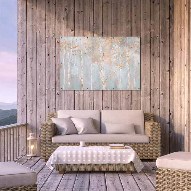 Tuinposter buiten terras Kunstwerk van Berkenbomen