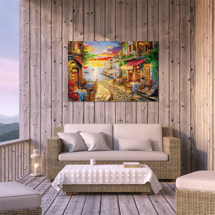 Tuinposter buiten terras Kunstwerk van een Straatbeeld