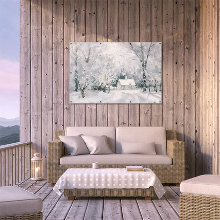 Tuinposter buiten terras Kunstwerk van een Winters Tafereel