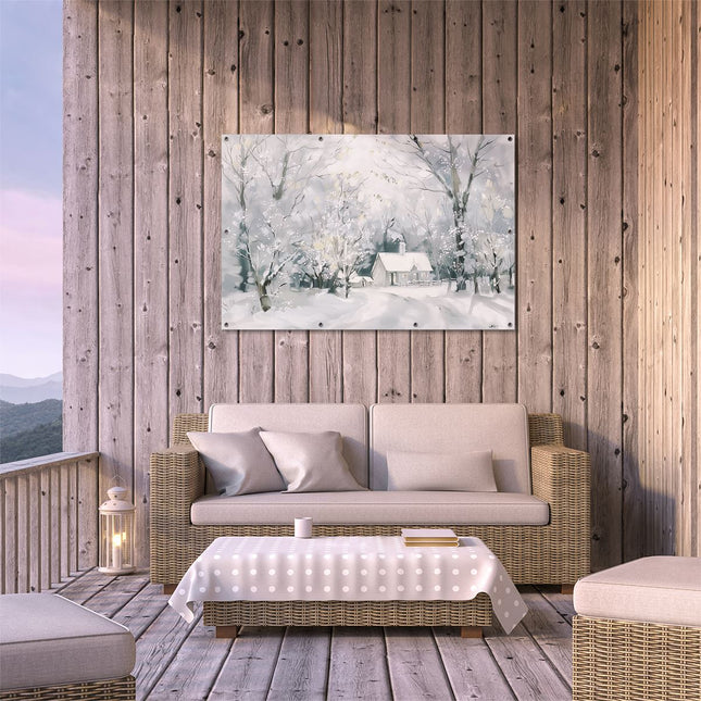 Tuinposter buiten terras Kunstwerk van een Winters Tafereel