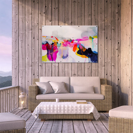 Tuinposter buiten terras Abstract Kunstwerk met veel Kleuren