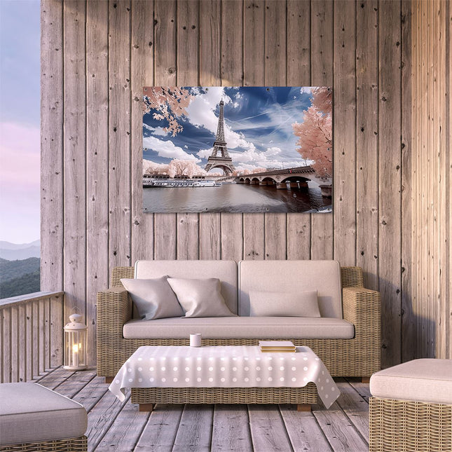 Tuinposter buiten terras De Eiffeltoren in Infrarood