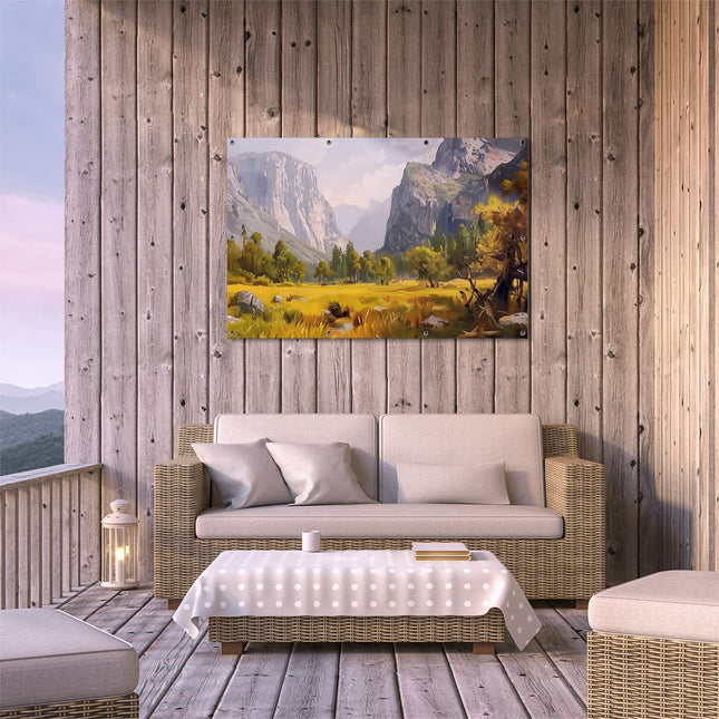 Tuinposter buiten terras Kunstwerk van Yosemitevallei