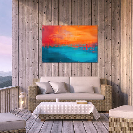 Tuinposter buiten terras Abstract Kunstwerk van een Zonsondergang