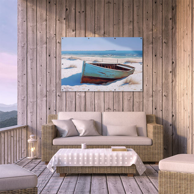 Tuinposter buiten terras Boot in het Zand