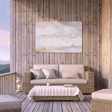 Tuinposter buiten terras Abstract Kunstwerk met Goud en Zilver