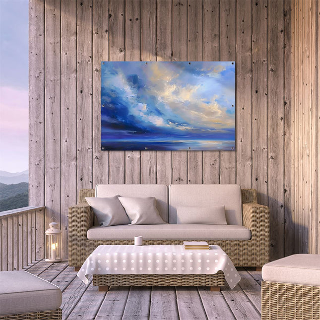 Tuinposter buiten terras Kunstwerk van Wolken boven de Oceaan
