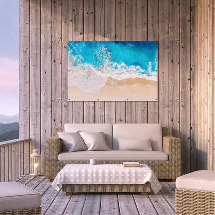 Tuinposter buiten terras Luchtfoto van de Oceaan en het Zand