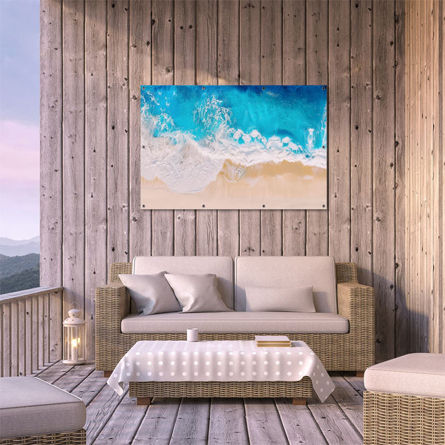 Tuinposter buiten terras Luchtfoto van de Oceaan en het Zand