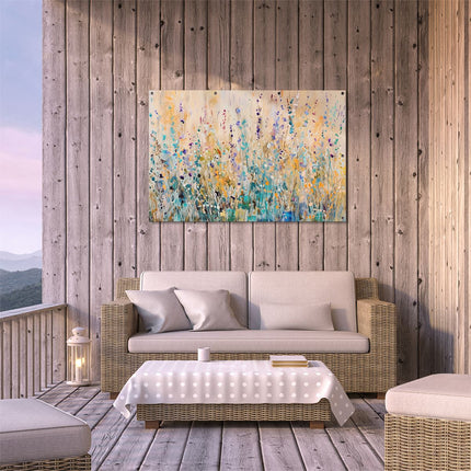 Tuinposter buiten terras Abstract Kunstwerk van een Veld met Bloemen