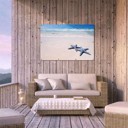 Tuinposter buiten terras Twee Zeester op een Strand